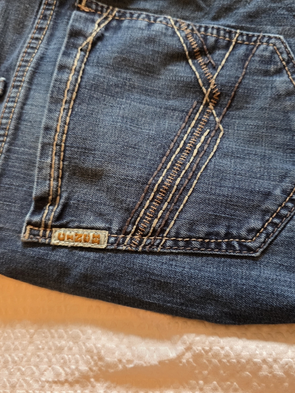 Cinch Ian Men’s Dark Blue Bootcut Jeans with Contrast Stitching 38x34
